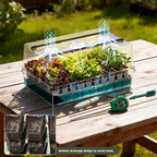 Adawook Self-Watering Seed Starter Tray with Grow Lights, 60 Cells Seed Starter Kit, Full Spectrum Grow Light for Seed Starting, Timing Set, Germination Tray Grow Kits with High Humidity Domes