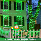 JMEXSUSS Green St Patricks Day Lights Indoor Outdoor Clear Wire, 200 LED Green Christmas String Lights for St Patricks Day Spring Tree Garden Decor, Connectable
