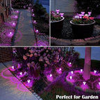 Priddop Solar Lights Outdoor Pathway Waterproof 8 Pack Purple LED Acrylic Mushroom Decorative Garden Lights for Yard Landscape Patio Outside Decorations