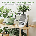 HIRALIY Solar Automatic Drip Irrigation System, Solar Powered Watering Device with Timer for Pots Plants, Pressure Balanced Drippers, with USB Port, for Indoor Irrigation Kit, Includes Battery