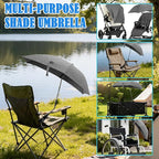 Chair Umbrella with Universal Clamp, 78cm UPF 50+ UV Protection Sun Umbrella, 360° Adjustable Clip-On Shade for Stroller, Beach Chair, Patio, Camping Chair, Wheelchair
