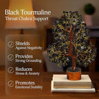 YATSKIA Black Tourmaline Crystal Tree, Gemstone Tree Home Office Decor, Spiritual Decor, Crystal Gifts