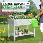 Durable Resin Raised Garden Bed with Drainage Holes & Reinforced Corners - Lightweight Flower Boxes Outdoor for Vegetables, Herbs, and Patio Garden Enclosure System (Ashen, 43.31*17.72*33.66)
