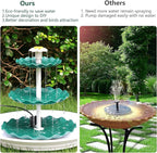 AISITIN 3.5w Solar Fountain Pump with 3 Tiered Bird Bath DIY Solar Water Fountain 2026 Detachable Solar Powered Pump for Bird Bath, Garden, Fish Tank and Outdoor Bird Feeder