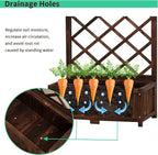Anraja Raised Garden Bed with Trellis Wooden Planter Box Outdoor Wood Compact Privacy Screen for Climbing Plant Planting Flower Patio Tomato Vegetable Herb Balcony Porch 29.5" L x 17.0" W x 67.0" H