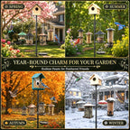 107" Squirrel Proof Bird Feeder Pole with 9 Prongs Base & Squirrel Baffle | 107 Inch, Squirrel Baffle, 9 Prongs Base, 1 Inch Dia, Adjustable, Bird Birdbath, Feeding Tray