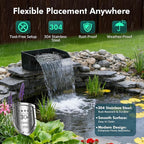 Pond Waterfall Spillway Kit, 12" Pond Waterfall Filter with 660GPH Waterfall Pump & Filter Cage, 10 Ft Corrugated Tubing for Outdoor Garden Ponds, Backyard Water Features