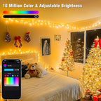 JMEXSUSS 800 LED RGB String Light Outdoor Indoor with Remote, Color Changing Christmas Lights Clear Wire Smart Lights Plug in for Bedroom Tree Room Party Birthday Xmas Decorations