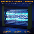 Solar Bug Zapper Outdoor, 4500V Solar Mosquito Zapper for Outdoor & Indoor, 1/2 Acre Coverage Cordless Rechargeable Electric Fly Zapper, IPX5 Waterproof Mosquito Traps for Backyard, Patio, Camping