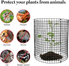 30 PCS Round Plant Protector from Animals, 12 Pack 12'' x 12'' Metal Plant Cages，30Pcs Metal Mesh to Keep Animals Out, Garden Protection Bunny Barricades, Wire Plant Protectors for Rabbit Chicken Duck