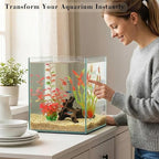 Aquarium Artificial Plants 2 Pack – Tall Realistic Fish Tank Plants Decor with Stable Base, Safe Soft Leaves for Betta, Guppy, Shrimp & Tropical Fish, Natural Aquascape Decoration for Aquarium