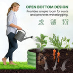 2 in 1 Galvanized Raised Garden Bed with 71" H Arch Trellis for Climbing Plants, Outdoor Gardening Planter Box with Climbing Net for Flowers Vegetables Fruits Herbs, Green