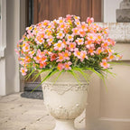 36pcs Faux Plants Outdoor, Uv Resistant Artificial Plants Outdoor Fake Flowers Plants Plastic Greenery Shrubs for Outside Window Box Garden Patio Porch Home Decor (Mixed Pink)
