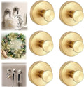Suction Cup Hooks for Wreaths on Glass, Suction Cup Hooks for Inside Shower, Wreath Hangers for Front Doors, Metal Towel Hooks for Showers Bathrooms Mirrors (6, Gold)