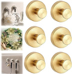 Suction Cup Hooks for Wreaths on Glass, Suction Cup Hooks for Inside Shower, Wreath Hangers for Front Doors, Metal Towel Hooks for Showers Bathrooms Mirrors (6, Gold)