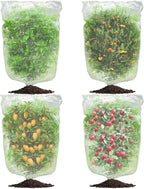 4Pcs Bird Netting for Garden Protection, Garden Netting Pest Barrier with Drawstring, Mosquito Net Tomato Protective Cover, Garden Plant Netting for Cicadas Vegetables Blueberry 4.6 x 3.5 FT