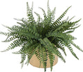 Coferset Small Fake Plant Fern Potted Artificial Plants Fake Fern for Shelf Home Bathroom Office Decor(Gold Mental Pot)