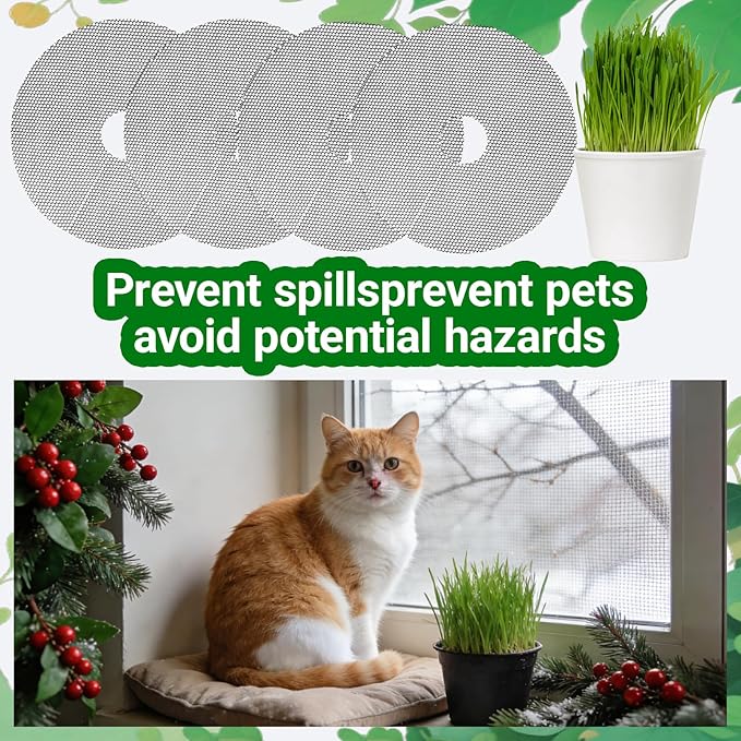4-Pack Plant Pot Grids- 15.7 Inch Cuttable Mesh Plant Pot Soil Covers -Protectors from Animals - Plant Protector Ring for Indoor Outdoor Garden Plant Landscaping