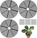 3 Pcs Plant Pot Cover, Plant Covers from Animals, Cuttable 11.8 Inch Soil Protectors, Keeps Cats, Animals Out, for Indoors Outdoors(Black)