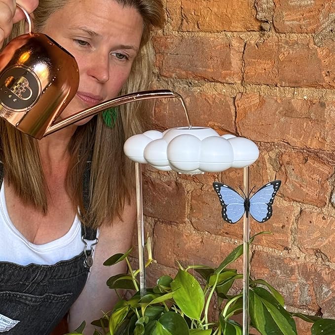The Original Dripping Rain Cloud for Plants, Plant Watering Rain Cloud, Plant Lover Gifts, Plant Lady Gifts for Women, Plant Accessories (Cloud with Blue Butterfly)