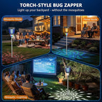 Solar Bug Zapper Outdoor, Jinyeda 4200V Mosquito Zapper with RGB Projector & Flame Lights, Cordless Mosquito Killer, USB Rechargeable Fly Insect Trap Waterproof Lighting Decor for Patio, Garden, Yard