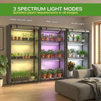 Indoor Greenhouse with 6 Pack 3-Color Grow Light, 36" Wx 14" D x 63" H with 600D Oxford Cloth Cover, 4-Tier Enclosed Plant Stand for Year-Round Indoor Gardening, Timer Plug & Hygrometer