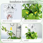 4 Pcs Butterfly Trellis for Potted Plants Indoor, 14.6 inch Small Garden Metal Trellis for Climbing Plants Outdoor, Stackable Pothos Plant Climber Support for Hoya Vine Ivy Flower Plant Support