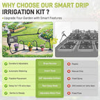 66FT Drip Irrigation Kit with Timer, Automatic Garden Watering System with Flexible 360° Bendable Hose & Adjustable Emitters, Drip Irrigation System for Greenhouse, Yard, Flower Bed, Lawn & Plants
