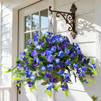 Hommyea Artificial Fake Hanging Flowers Plants Basket for Outdoors Outside Decoration UV Resistant Faux Silk Flowers Look Real Plastic Flowers for Spring Planters Home Porch Patio Garden Decor