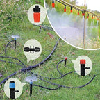256FT Drip Irrigation System Kit, 163PCS Automatic Garden Watering Misting System with 1/4" Distribution & 1/2" Hose Tubing and Accessories for Greenhouse, Yard, Lawn, Plant