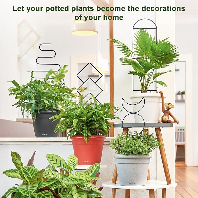 Indoor Plant Trellis for Climbing Plants, 16inch Small Garden Metal Trellis for Potted Plants Outdoor with Different Patterns for Vine Ivy Flower Plant Support 4 Pack