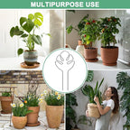 M METERXITY 1-Pack Monstera Plant Support, 11x5.9 Inch Reusable Sturdy Alloy Plant Support Stakes Unique Design for Potted Plants Flowers/Vegetables/Indoor Outdoor Climbing Plants [Black]