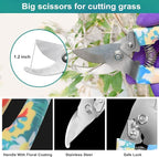 Tbltaca Garden Tool Set, Stainless Steel Heavy Duty Gardening Tools 30 PCS w/Floral Print, Trowel Rake Weeder Pruner Shears Sprayer Digging Claw Gloves, Ideal Gardening Set for Women