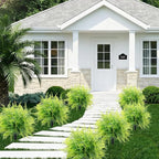 2 Pack 23.6" Artificial Fern Topiary Ball Trees with Ground Spike, Outdoor UV Resistant Fake Evergreen Trees Shrubs Bushes Artificial Plants Faux Bosten Fern Plants for Porch, Garden, Front Door