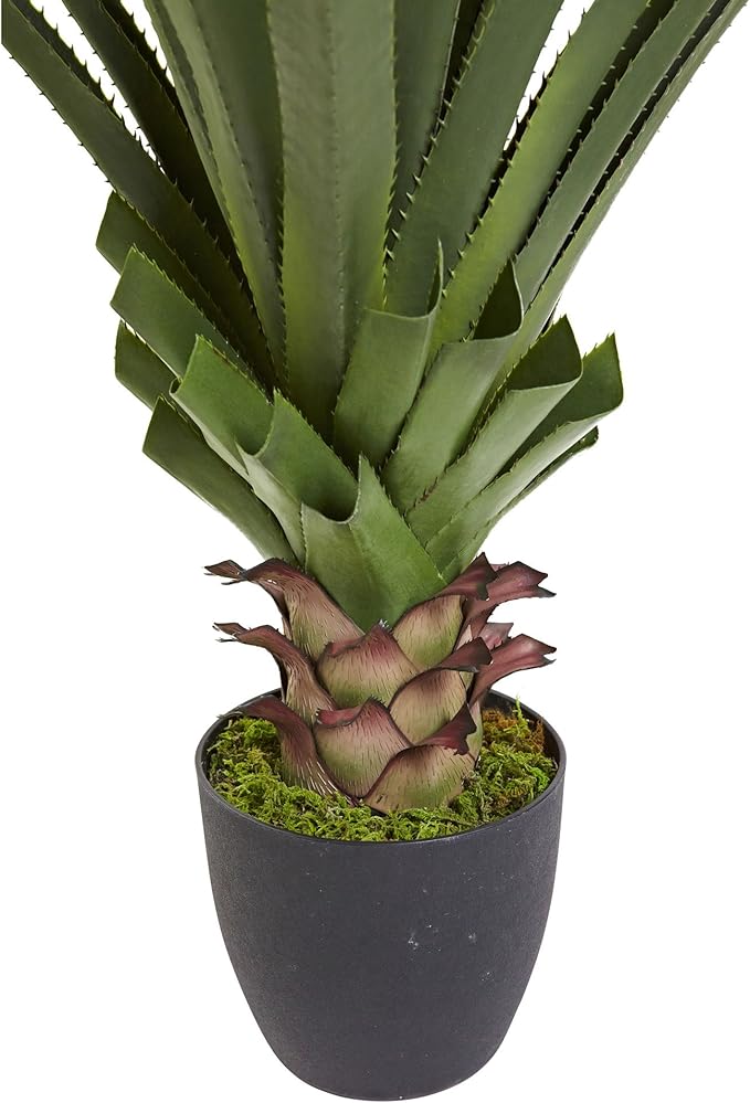 Nearly Natural 4ft Artificial Spiked Agave Plant, Faux Succulent Greenery for Indoor Decor