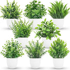 Der Rose 8 Pack Fake Plants Small Artificial Faux Potted Plants for Home Office Farmhouse Bathroom Bedroom Decor Indoor