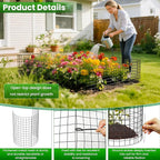 Nexum 45Pcs Plant Protectors from Animals – 16" x 12" Metal Tree Trunk Guards, Garden Plant Cloches & Expandable Plant Cages to Protect from Deer, Rabbits & Lawn