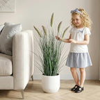 Artificial Cattail Reed Grass Plants Indoor,Faux Cattail Grass Plant Artificial Plant Grass Outdoor,Fake Grass Tall Green Onions Fake Plant, Living Room Kitchen Office Decor 36“ 1 PCS