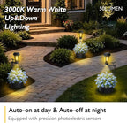 7.9 Inch Solar Lights Planter Dual-Sided 3000K Warm White Lighting, 2 in1 (Wall/Stand) Flower Pots, Auto on/Off IP65 Solar Post Light with Planter Waterproof for Yard, Patio, Porch, Pathway Decor