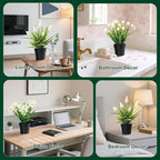 3 Pack Fake Small Plant Artificial Potted Flowers for Home Decor Fake Flower Plant Greenery Mini Faux Plant for Indoor Bedroom Living Room Office Shelf Bathroom Farmhouse Decor (Type 5)
