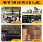 Trailer Tool Rack Shovel Holder - Shovel Rack for Trailer with 6 Tool Holes with Rubber Grommets, Dark Black