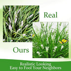 16 Bundles Artificial Outdoor Plants and 2 Pcs Butterfly Stakes Fake Monkey Grass with Flowers UV Resistant Faux Plant Greenery for Outside Planter Porch Patio Garden Window (White)