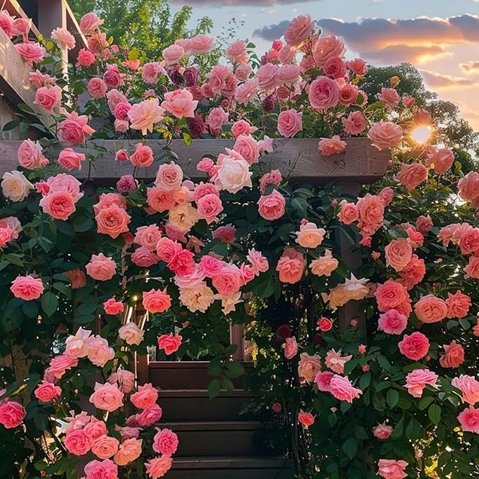 300+ Climbing Rose Seeds for Planting - Rare Climbing Rose Rosa Bush Vine Non-GMO Heirloom Climbing Flowers Seeds Outdoor Indoor Garden