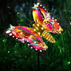 Solar Garden Lights, Outdoor Butterfly Garden Decor Large 41" Metal Decorative Lights, Waterproof Butterfly Decoration for Outside Patio Yard Porch Birthday Gardening Gifts for Mom Women Mother's Day