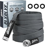 Garden Hose 25ft, Made of TPU(Not PVC), Ultra-Light & Flexible Water Hose, Non-Shrinking, Easy to Store, Drinking Water Safe Material, All-weather, Black&Gray