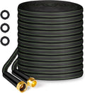 Garden Hose 75ft Flexible Water Hose Non-Expandable High Pressure Kink-Free Leakproof Durable Portable Lightweight Outdoor Yard Lawn Black Fabric Watering Hose with 3/4" Aluminum Fittings