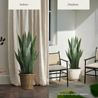 KOL 3FT 2-Pack Artificial Snake Plant, Fake Sansevieria Indoor Outdoor, 28 Thick PE Leaves Lifelike Faux Silk Plants, Home Living Room Decor 35in Mother in Law Tongue, Greenery for Office Decor, Green