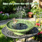 Solar Fountain Ceramic Bird Bath,Birdbaths for Outdoors,Outdoor Fountain Bird Bath,Garden and Home Décor.