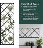 Giant Wall Trellis, 8 Foot Tall (96” high by 32” Wide), for Outdoor Climbing Plants, Sturdy Rectangular Shaped Metal Frame with Lattice Design