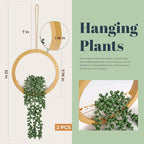 Der Rose 2 Pack Boho Wall Decor Fake Plants 15" Hanging Artificial Succulents Plants for Bohemian Living Room Bathroom Accessories